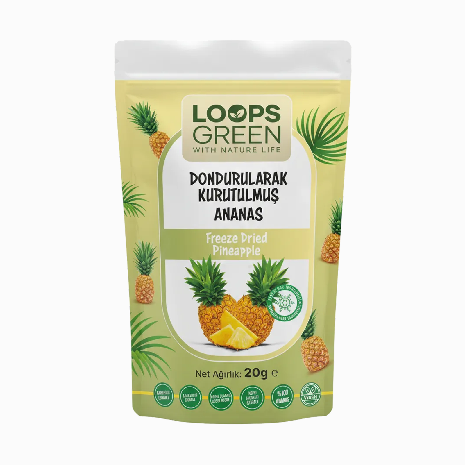 Dondurularak Kurutulmuş Ananas 20Gr