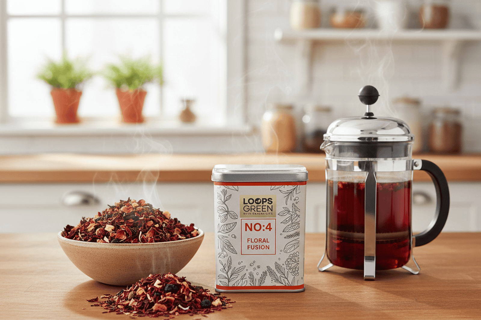 Loops Green Floral Fusion